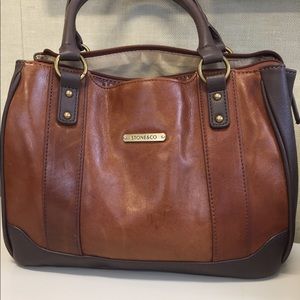 Genuine leather handbag, new condition